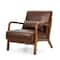 Glitzhome® Mid-Century Faux Leather Accent Chair